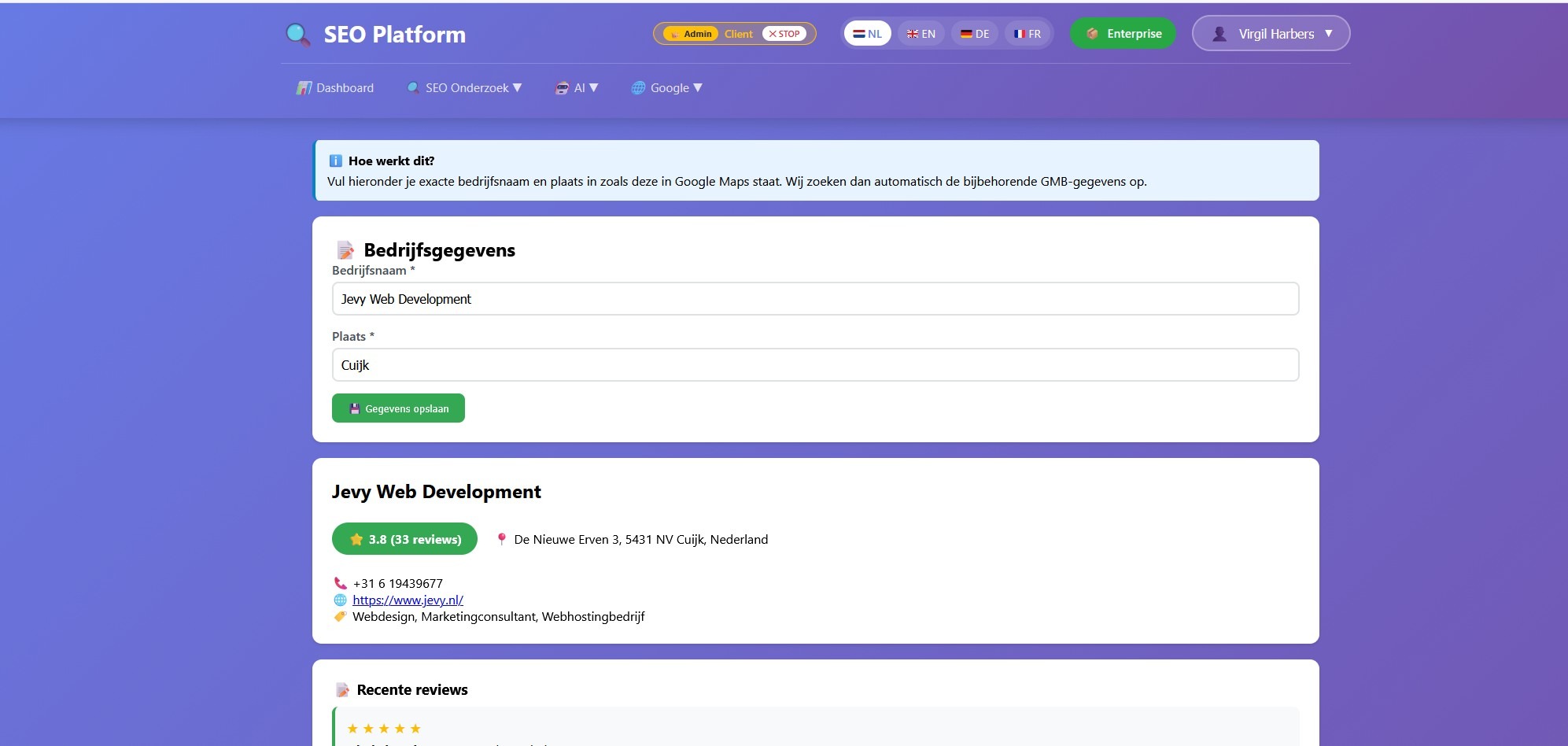GMB Dashboard