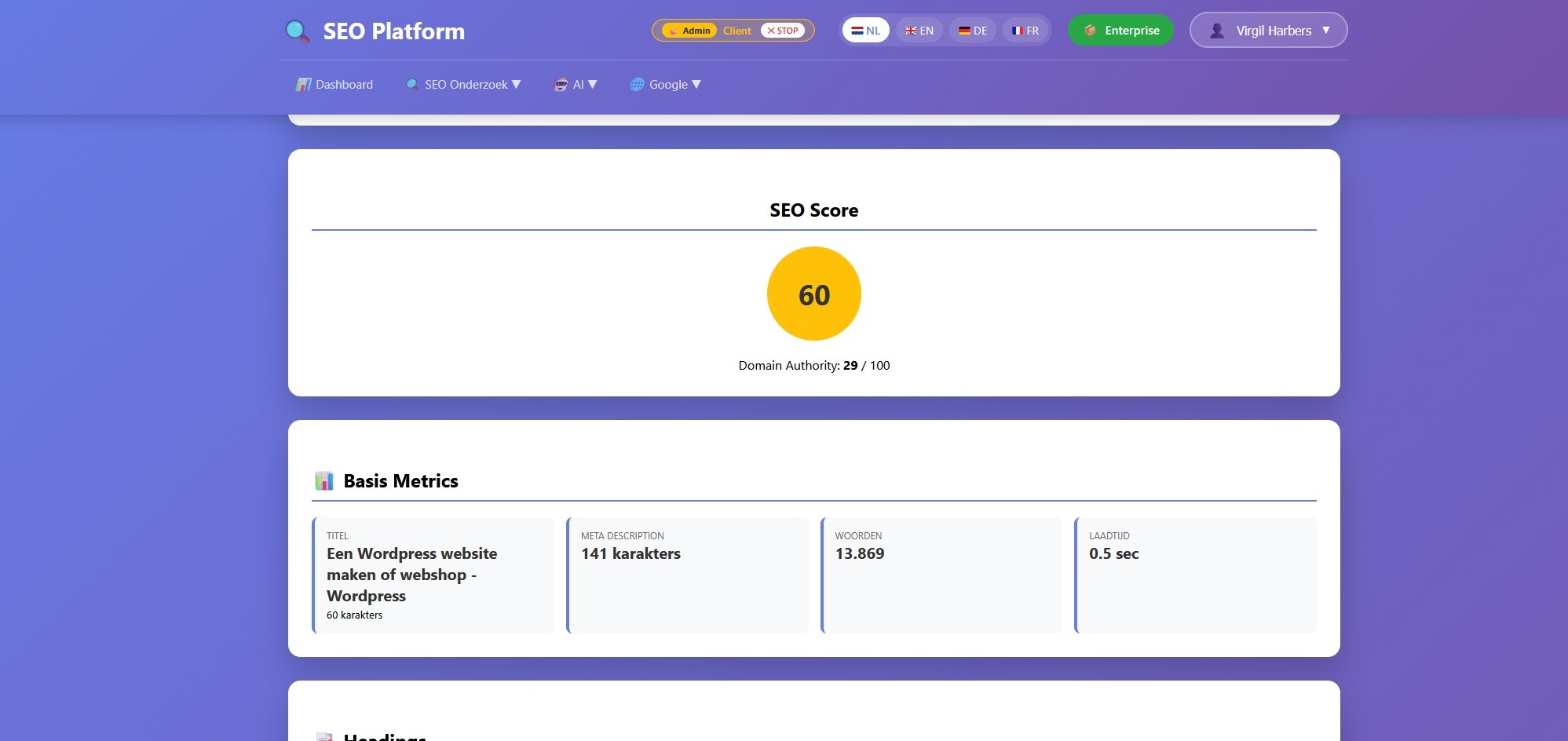 Site Audit Dashboard